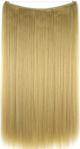 TOPREETY 24"100gr Halo Hair Extensions Elastic Invisible Wire Attached Light honey blonde mix Bleach blonde #22/613