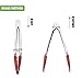 HINMAY Mini Tongs with Silicone Tips 7-Inch Serving Tongs, Set of 3 (Green Red Blue)