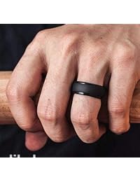 AllSteady - Anillos de boda de silicona para hombres   4 unidades y bandas de goma para boda con bolsa de almacenamiento