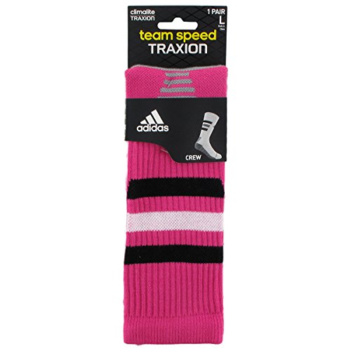 adidas Team Speed Traxion Crew Socks, Intense Pink/Black/White, X