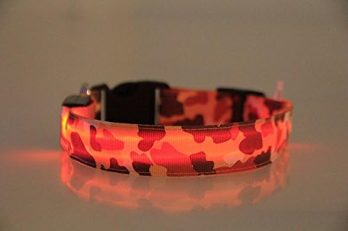 Zhongmei USB Adjustable Luminous Pet Collar Light,Camouflage Red