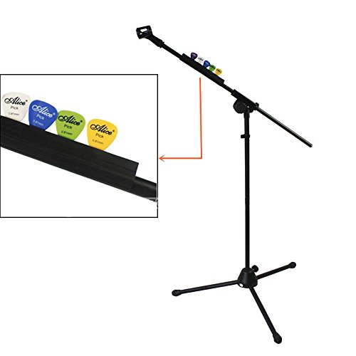 Alice A010D Microphone Music Stand Rubber Guitar Picks Holder Clamp Clip With 5 Picks