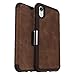 OTTERBOX Strada Series Case for iPhone Xr - Retail Packaging - Espresso (Dark Brown/Worn Brown Leather)