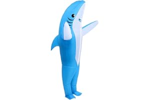 KMiKE Inflatable Shark Costume for Adult(Kids) Funny Halloween Costumes Fantasy Cosplay Blow up Costume