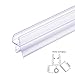TONYRENA Frameless Shower Door Bottom Sweep with Drip Rail for 1/2-Inch Glass,36-Inch Seal Vinyl Swinging Shower Door,Clear