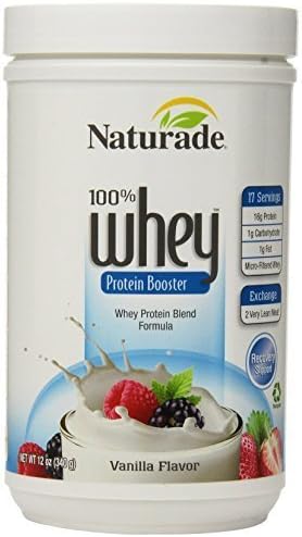 Naturade 100% Whey Protein Booster, Vanilla Flavor, 12 Ounce (Pack of 2) by Naturade
