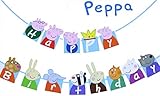 Peppa Birthday Garland Decoration Flag Birthday Party Supplies Peppa Pig Banner