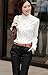 Aro Lora Women's Long Sleeve Lotus Ruffled Casual Shirt Blouse XX-Large White