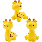 Haohaiblooms 3Pcs Miniature Giraffe Figurines - Adorable Resin Animal Decor, Auto Interior Accessories, Home Office Desk Ornaments, Fairy Garden Crafts, Moss Landscape DIY, Gift Ideas