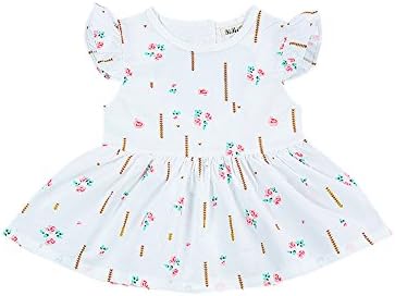 MetYoo Infant Baby Girls' Flower Print Princess Dress Ruffles Sleeve