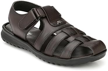 WHITE WALKERS Brown Men's Synthetic Leather Outdoor Sandals