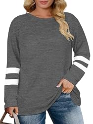 DOLNINE Womens Plus Size Sweatshirts Long Sleeve
