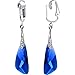 Body Candy Silver Plated Blue Crystal Inspire Clip On Earrings Created with Swarovski Crystals