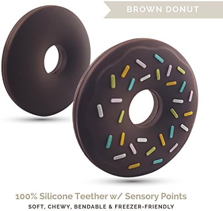 Lil' Teethers Baby Teething Toys. Bendable &amp; Freezer friendly. Highly Recommended by Moms. 100% Silicone (similar to nipples &amp; pacifiers), BPA &amp; Phthalates Free, FDA Compliant. Chocolate Donut
