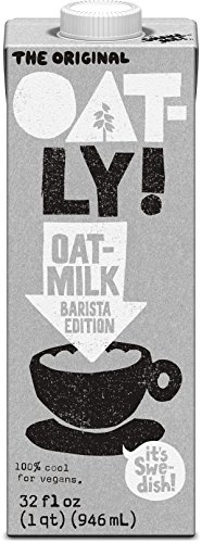 Oatly Oat Milk Barista, 32 Ounce (6 Pack) Gluten-Free, Dairy-Free, Sugar-Free, Non GMO, Vegan, High Fiber, Calcium & Vitamin Enriched