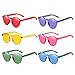 RTBOFY 10 Pairs Rimless Round Sunglasses, Thanksgiving Day Party Sunglasses Colored Glasses Transparent Round Super Retro Sunglasses