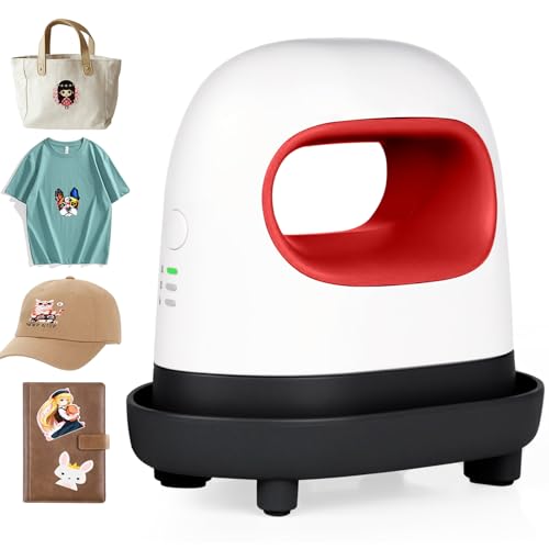 Apritsce Mini Heat Press, Portable Fabric Printer, T Shirt Heat Press for Crafts Clothes Hats