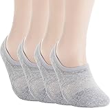 Pro Mountain No Show Toe Cushion Athletic Cotton Footies Sneakers Sports Socks (M(US Women Shoe 7.5~9.5 = Men 6.5~8.5, size10 Unisex), Gray 4pairs Pack M-size)