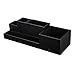 VPACK Office Desk Organizer - Leatherette 5-Compartment Desktop Stationery Storage Box Holder for Pen, Mobile Phone, Scissor, Name Card (Onyx Black)