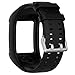 MOTONG Silicone Replacement Wrist Band Strap for Polar M600 (Silicone Black)