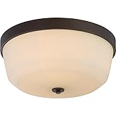 Nuvo Lighting 60/5924 Laguna 3 Light 60W A19 max. Medium Base Flush Dome with White Glass, Aged Bronze