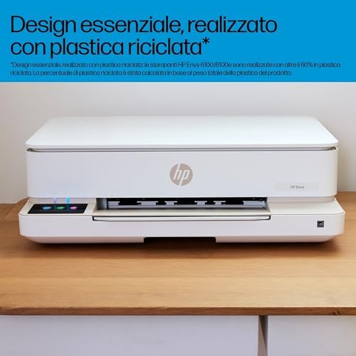 Envy 6120e 714L8B, Stampante Multifunzione a Getto d'Inchiostro A4 a Colori, Stampa Fronte e Retro Automatica, Fino a 10 ppm, Wi-Fi, Smart, 3 Mesi di Inchiostro Instant Ink Inclusi, Bianca