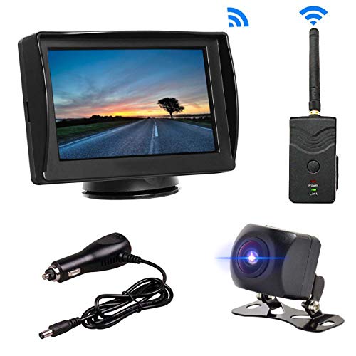 B-Qtech Digital Wireless Backup Camera - Mini Rear View Starlight Camera and 4.3 Monitor for Truck Camper Trailer Bus Van Removable Guild Line Mirror/Normal Image No Interference