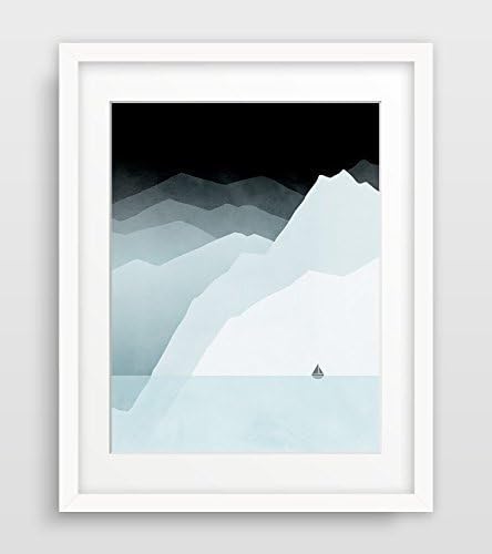 Mountains Modern Wall Art Print, Wall Decor for Living Room, Bedroom, Office, Unframed
