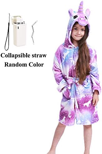 LANTOP Kids Soft Bathrobe Comfy Unicorn Gift Flannel Robe Unisex Sleepwear