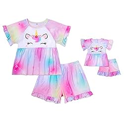 Girl & Doll Matching Pajamas Unicorn Outfit Clothes