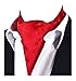 MENDENG Men's Red Floral Paisley Jacquard Woven Silk Cravat Necktie Scarf Ascot