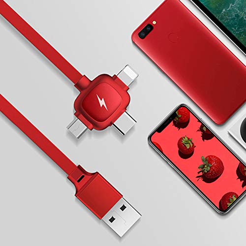 CACT CactusAngui 3-in-1 Charging Cable1.5m Telescopic Micro USB Type-C Data Sync for Android iOS Rose Golden - Thumbnail 5