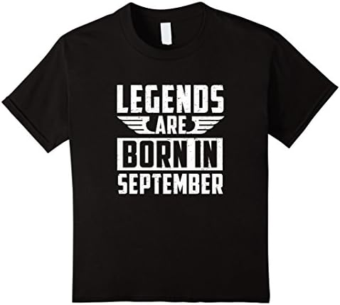 Kids Legends are born in September Birth day t-shirt 8 Black