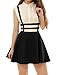Allegra K Lady Elastic Waist Zip Back Cut Out Detail Suspender Skirt M Black
