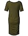 Women's Bodycon Maternity Dress Casual Short Sleeve Ruched Sides Knee Length Pregnant Dresses Green M