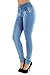 Style M1127– Colombian Design, High Waist, Butt Lift, Levanta Cola, Skinny Jeans in Light Blue Size 5
