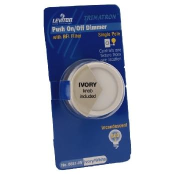 Leviton 6602-IW Trimatron 600W Incandescent Rotary Dimmer, Single Pole