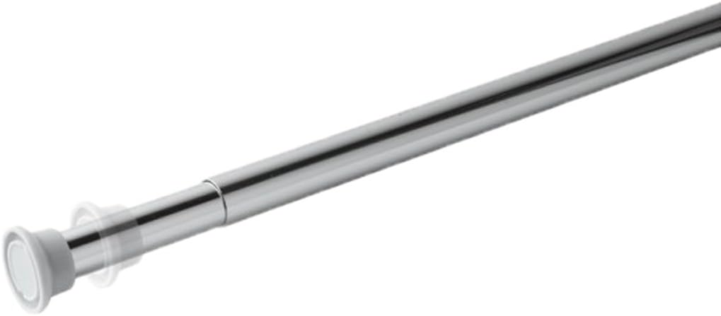 MX Group 5017706607025 Telescopic Shower Curtain Rail - Polished Aluminium, Silver, 140cm-260cm