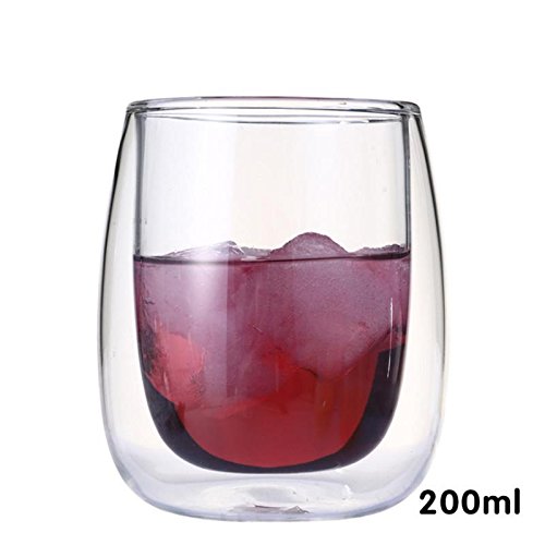 image for Blue Stones Creative Double Wall Glass Coffee Beer Tea Milk Mug Handma