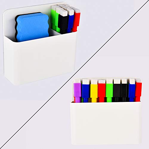 Jetec 2 Pack Magnetic Marker Holder Dry Erase Organizer Magnetic Holder for Whiteboard (Cream Color)
