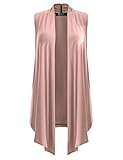 B.I.L.Y BILY Women's Classic Open Front Sleeveless Drape Cardigan Dusty Pink X-Large