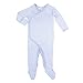 Cashew Kidswear Baby 100% Organic Cotton Full-Sleeve Footed Overall Onesie Blue Stripe