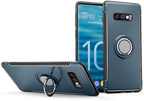 Hayder Galaxy S10e Case, Car Magnetic Stand Holder 360 Degree Adjustable Ring Kickstand Protection Cover (Cyan-Blue)