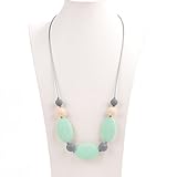 Silicone Teething Necklace - 12 Color Choices - Baby Safe For Mom To Wear - BPA-Free Beads To Chew - Stylish & Natural 