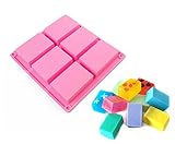 6 Cavity Soap Plain Rectangle Silicone Mold Handmade for hand soap, chocolate, cake, baking (1 pack)