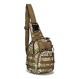 FAMI Outdoor Tactical Shoulder Backpack, Military & Sport Bag Pack Daypack for Camping, Hiking, Trekking, Rover Sling - CP Camo