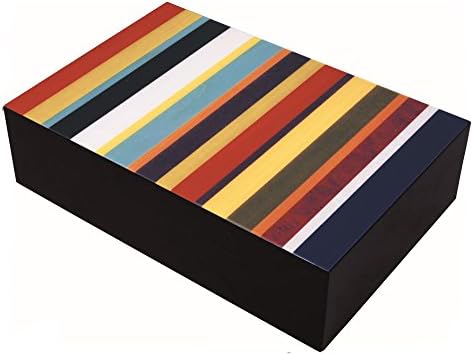 Ercolano Luxury Handmade Wooden Jewelry Boxes- Colour Stripes 11.75"L x 7.75"H x 2.75"W