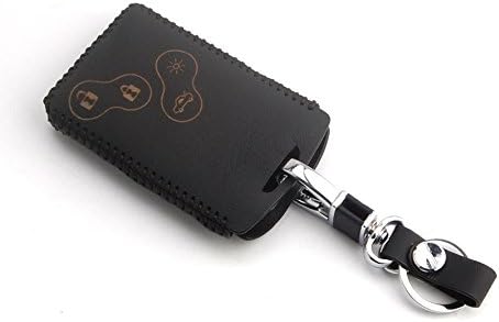 Deole Black Thread Leather Remote Key Holder Case Cover Car Key Bag Cover 4Button fit For RENAULT Laguna Koleos Car styling
