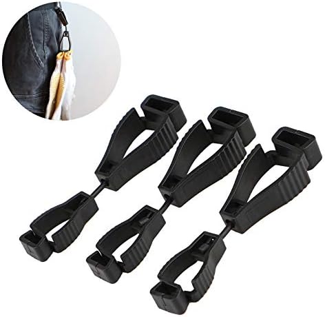 Wittyware 3 Pcs Glove Guard Clip Work Glove Grabber Clip Holder Guard Work Safety Glove Keeper -Black