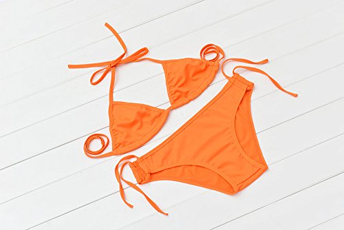 Women Bikini Set, Alalaso Push-up Bandeau Bra Bandage Swimsuit Bathing Suit Swimwear(Orange,Free)